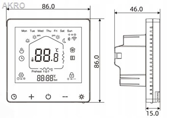 ESCO TC-710B WIFI TUYA CZARNY Sterowanie Podłogowe